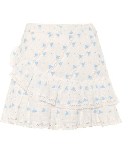 LoveShackFancy Emma Floral Cotton Miniskirt - Multicolour