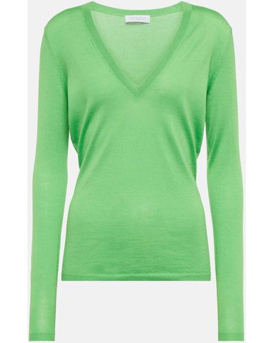Gabriela Hearst Marian Cashmere And Silk Sweater - Green