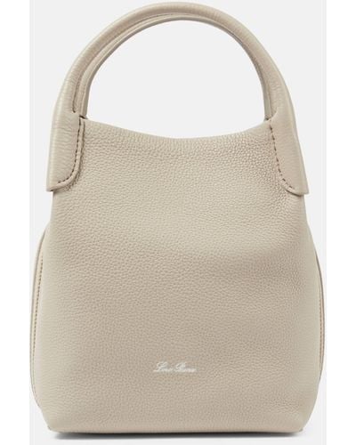 Loro Piana Bale Small Leather Tote Bag - Natural