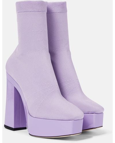 Jimmy Choo Giome Sock Ankle Boots - Purple