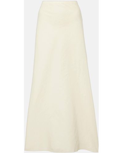 Khaite Mauva Silk And Cotton Organza Maxi Skirt - White