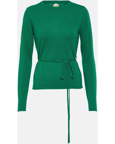 Jardin Des Orangers Belted Wool And Cashmere Sweater - Green