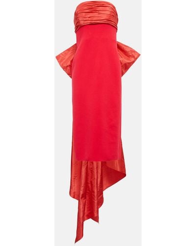Oscar de la Renta Satin-trimmed Gown - Red
