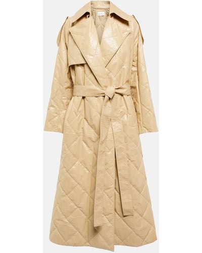 The Row Agathon Quilted Leather Trench Coat - Natural
