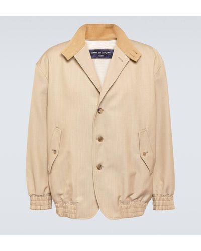 Comme des Garçons Wool And Mohair Twill Jacket - Natural