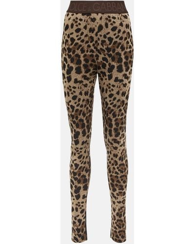 Dolce & Gabbana High-rise Leopard-print leggings - Multicolour