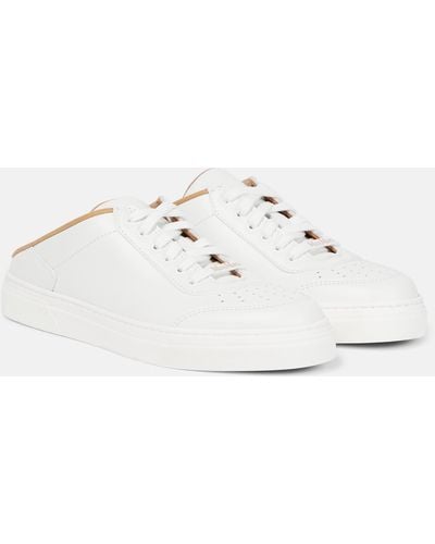 Max Mara Slide Leather Sneakers - White