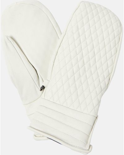 Fusalp Athena Quilted Leather Mittens - White
