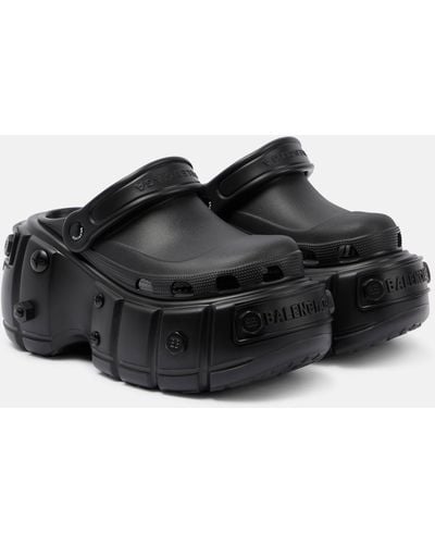 Balenciaga X Crocs Hardcrocs Platform Slides - Black