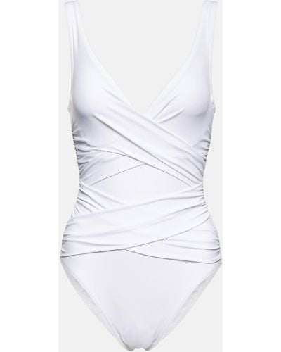 Karla Colletto Smart Ruched Swimsuit - White