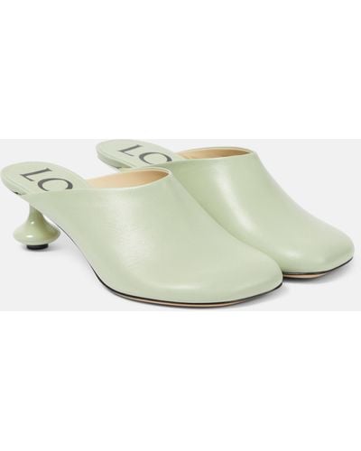 Loewe Toy Leather Mules - Green