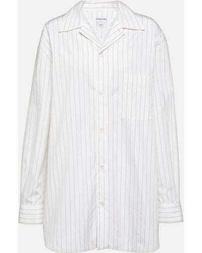 Bottega Veneta Pinstripe Cotton Poplin Shirt - White
