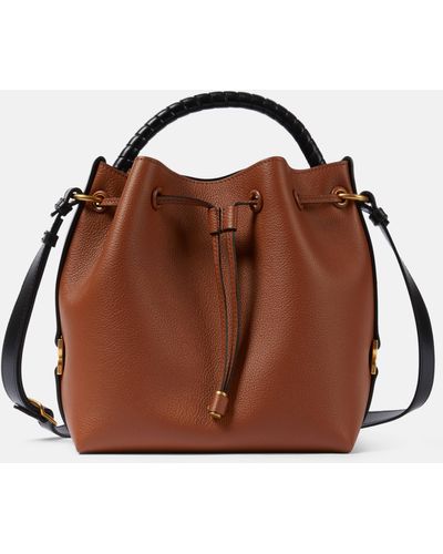 Chloé Marcie Small Leather Bucket Bag - Brown