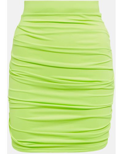 Alex Perry Ruched High-rise Miniskirt - Green