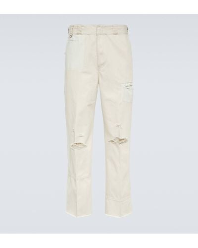 Undercover Distressed Straight-leg Cotton Pants - Natural