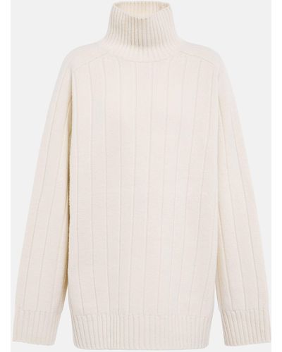 Totême Ribbed Wool And Cashmere Sweater - White