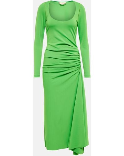 Marni Ruched Midi Dress - Green