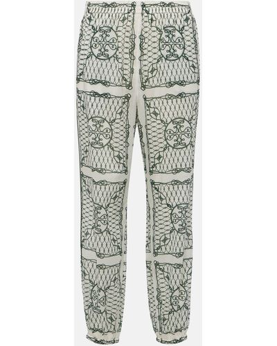 Tory Burch Printed Cotton Pants - Grey
