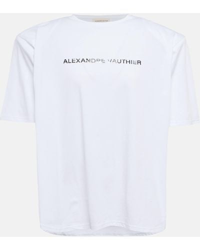 Alexandre Vauthier Logo Cotton Jersey T-shirt - White