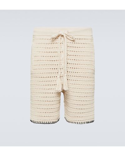 Alanui Rete Crochet Cotton-blend Shorts - Natural