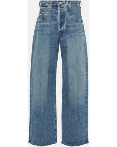 Citizens of Humanity Ayla Cuffed Wide-leg Jeans - Blue