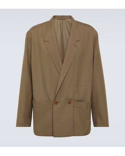 Lemaire Double-breasted Twill Jacket - Green
