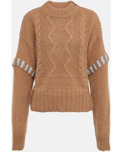Bogner Cable-knit Alpaca Wool And Wool Sweater - Brown