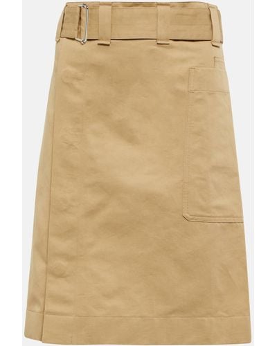Lemaire Belted Cotton And Linen Miniskirt - Natural