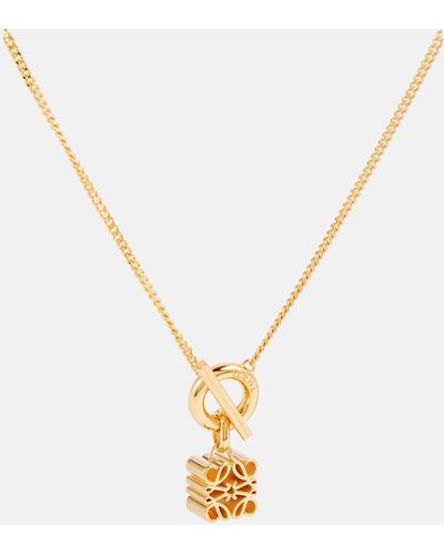 Loewe Anagram 24kt Gold-plated Sterling Silver Necklace - Metallic