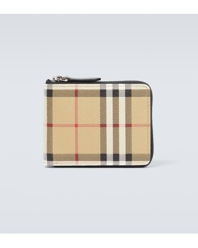 Burberry Check Wallet - Natural