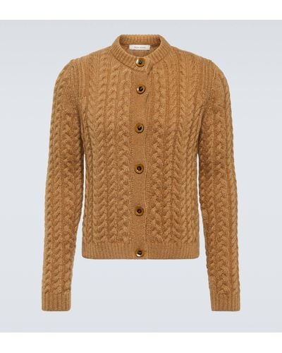 Wales Bonner Cable-knit Mohair-blend Cardigan - Brown