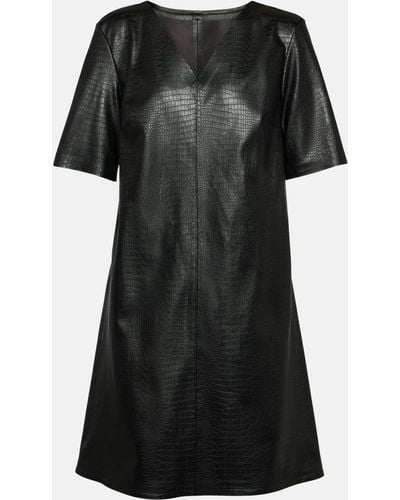 Max Mara Eliot A-line Croc-effect Minidress - Black