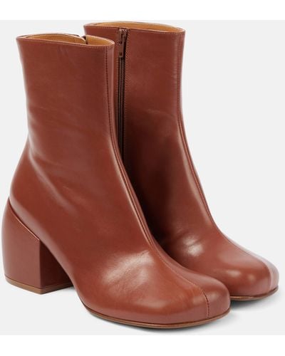 Dries Van Noten Leather Ankle Boots - Brown