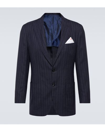 Kiton Cashmere, Silk, And Linen Tuxedo Jacket - Blue