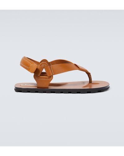 Jil Sander Leather Sandals - Brown