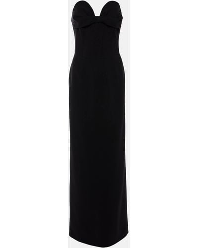 Magda Butrym Draped Wool-blend Bustier Gown - Black