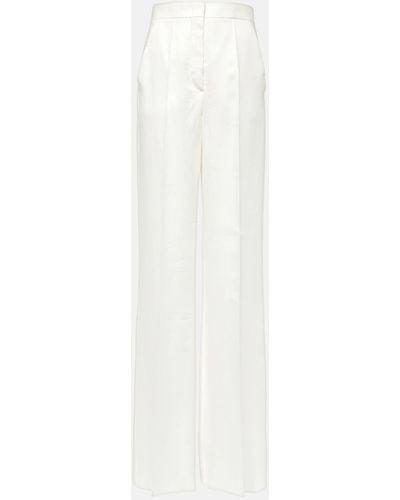 Max Mara Hangar High-rise Linen Wide-leg Pants - White