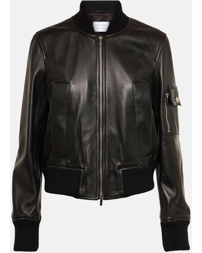 Proenza Schouler White Label Mika Leather Bomber Jacket - Black