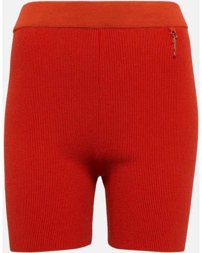 Jacquemus Le Short Pralu Ribbed-knit Shorts - Red
