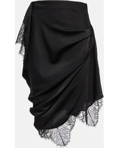 JW Anderson Lace-trimmed Satin Slip Skirt - Black