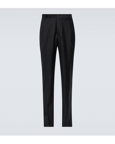 Giorgio Armani Wool And Cashmere Slim Pants - Black