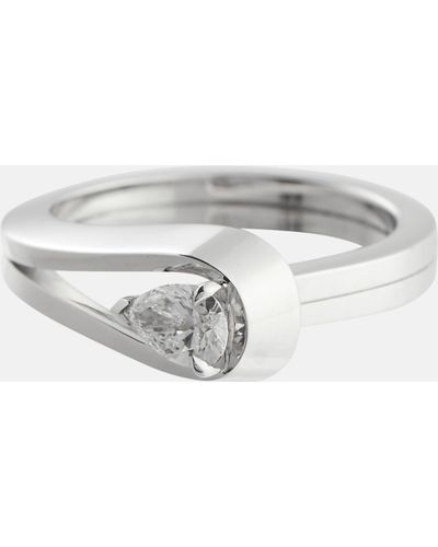 Repossi Serti Inverse 18kt White Gold Ring With Diamond