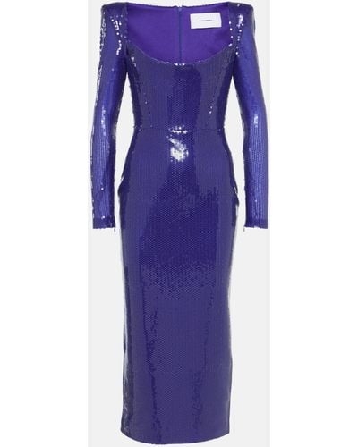 Alex Perry Sequined Midi Dress - Purple