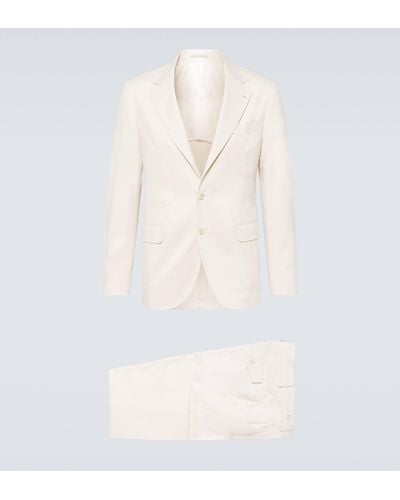 Brunello Cucinelli Cotton And Cashmere-blend Suit - White