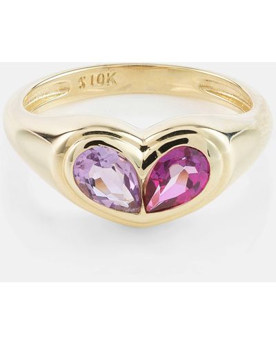 STONE AND STRAND Lavender Haze 10kt Gold Ring With Amethyst And Topaz - Pink