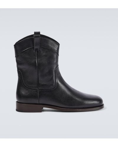 Lemaire Leather Cowboy Boots - Black