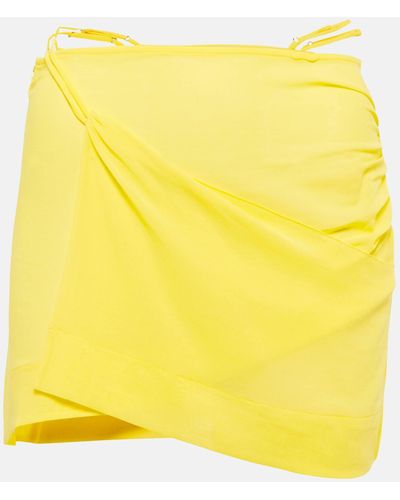 Nensi Dojaka Asymmetric Wrap Miniskirt - Yellow