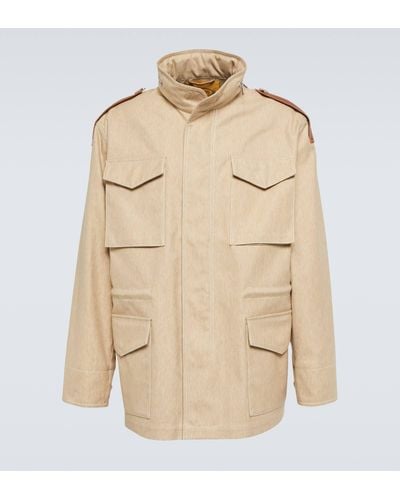 Tod's Coated Leather-trimmed Cotton Jacket - Natural
