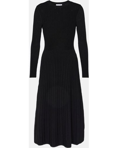 Veronica Beard Nami Ribbed-knit Midi Dress - Black