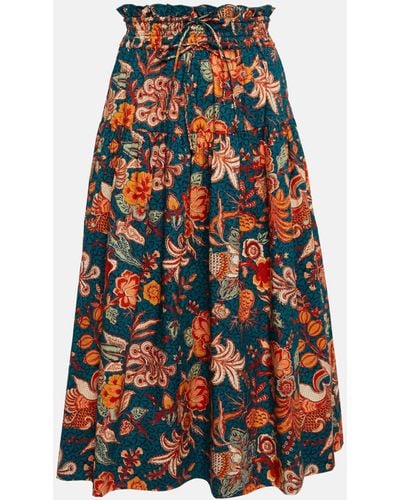 Ulla Johnson Kyra High-rise Floral Cotton Midi Skirt - Multicolour